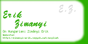 erik zimanyi business card