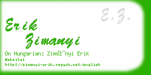 erik zimanyi business card